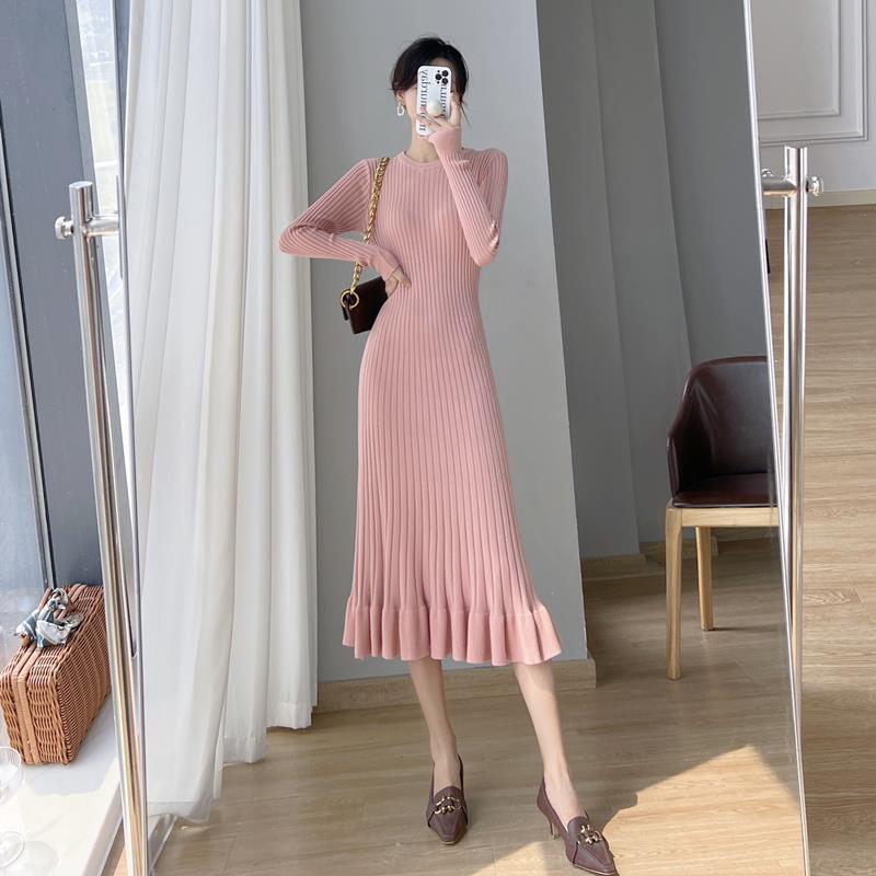 Korean-Style Fishtail Knitted Dress for Women