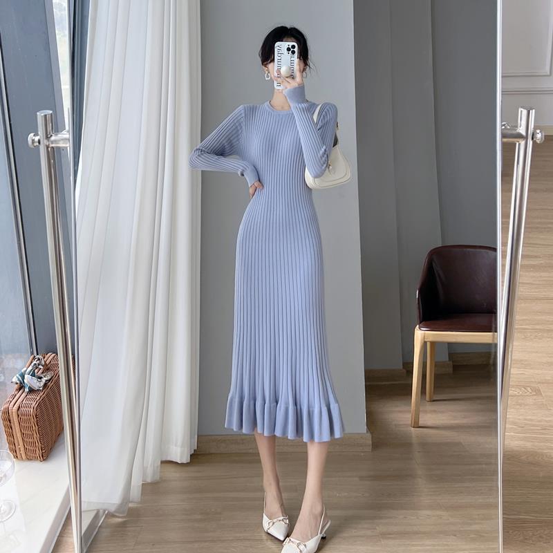Korean-Style Fishtail Knitted Dress for Women
