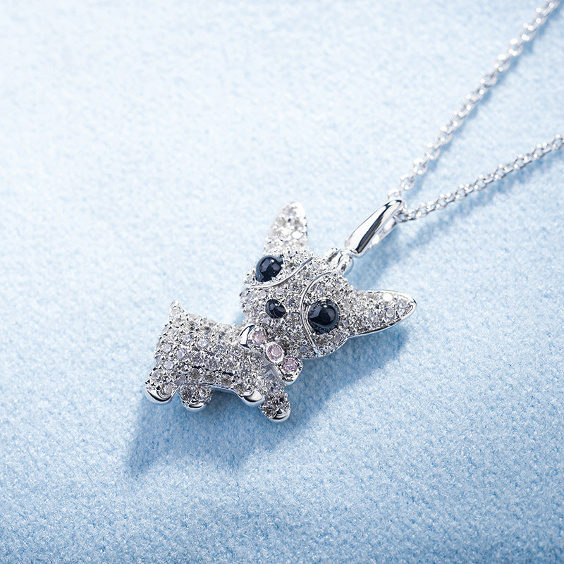 Personality Dog Necklace in Platinum Plating, Wholesale