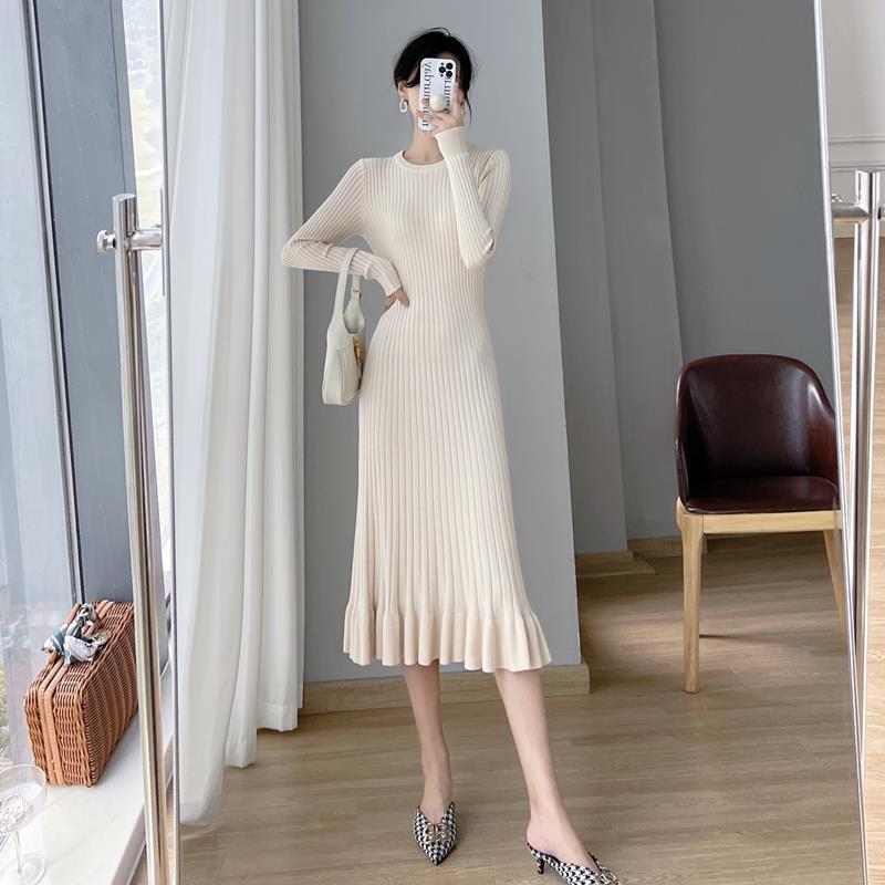 Korean-Style Fishtail Knitted Dress for Women