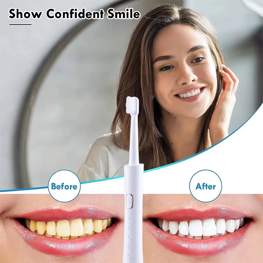 Electric Toothbrush Soft Bristles 6 Speed Automatic for Adults & Kids Universal Smart Charging All Ages Compatible