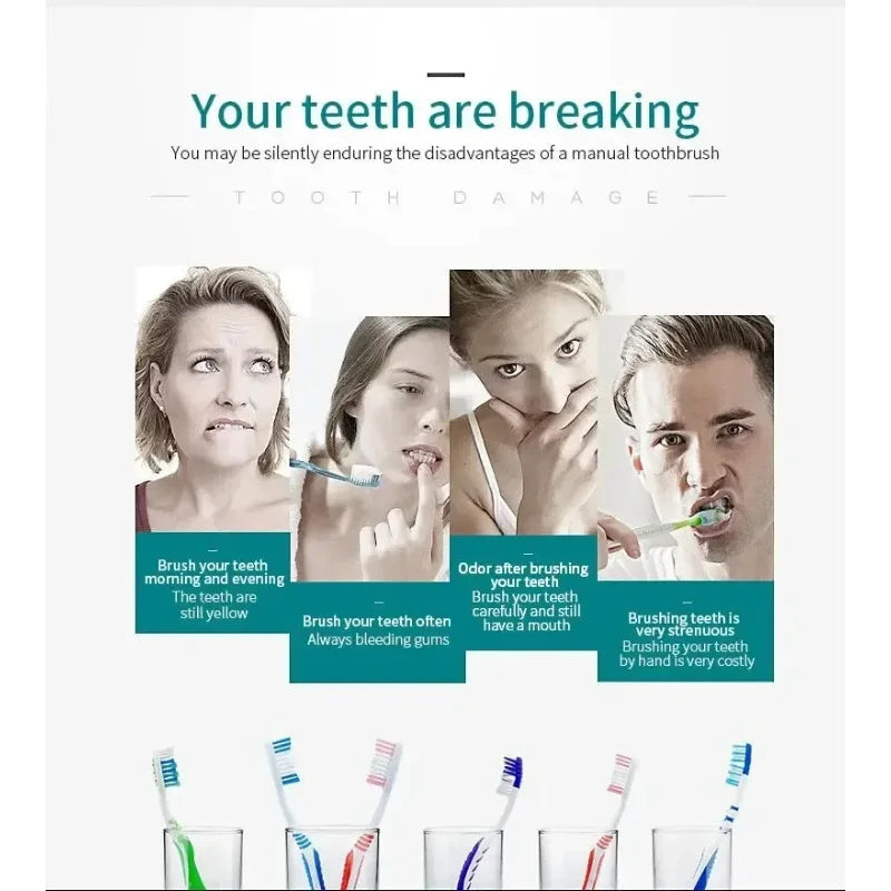 Electric Toothbrush Soft Bristles 6 Speed Automatic for Adults & Kids Universal Smart Charging All Ages Compatible