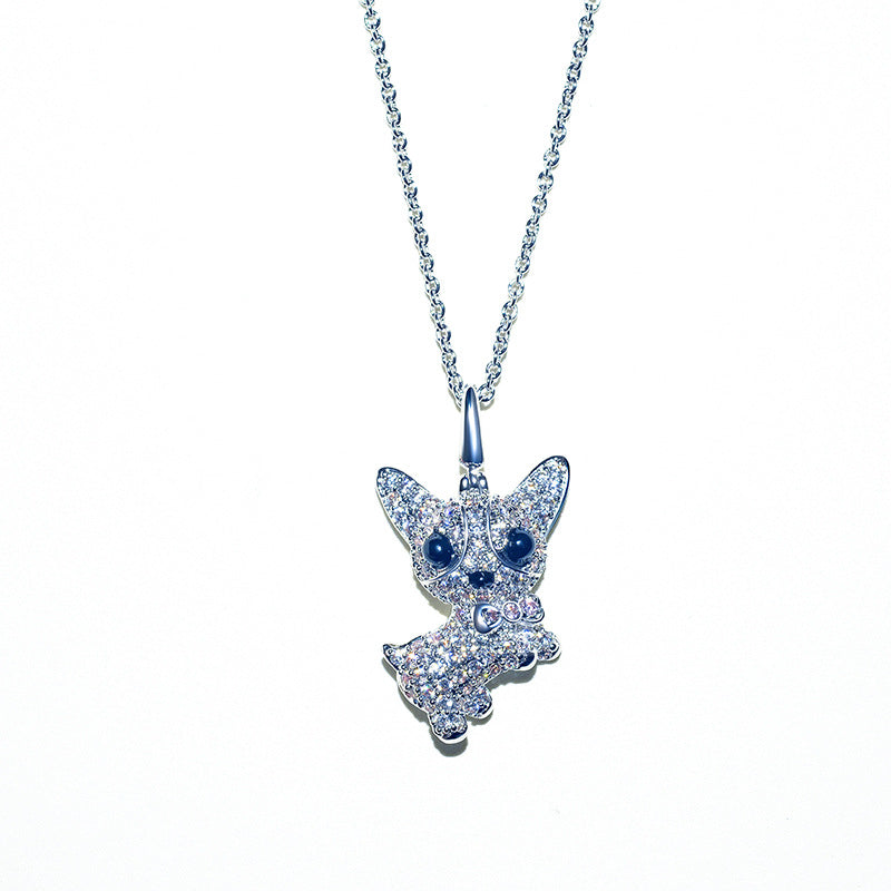 Personality Dog Necklace in Platinum Plating, Wholesale